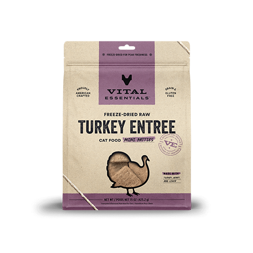 Vital Essentials® Freeze-Dried Raw Turkey Entree Mini Patties Cat Food 15oz