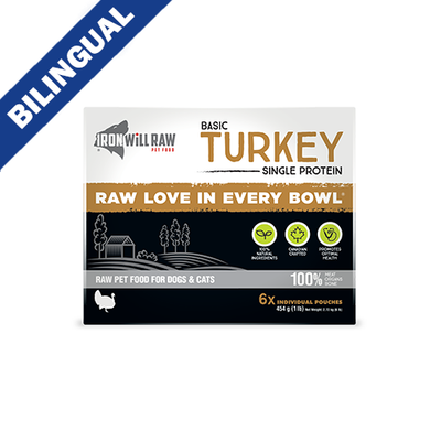 Iron Will Raw® Basic Turkey Frozen Raw Pet Food for Dogs & Cats 6lb