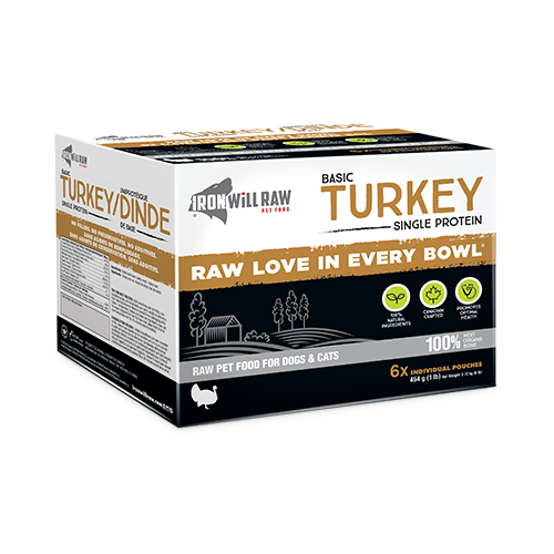 Iron Will Raw® Basic Turkey Frozen Raw Pet Food for Dogs & Cats 6lb