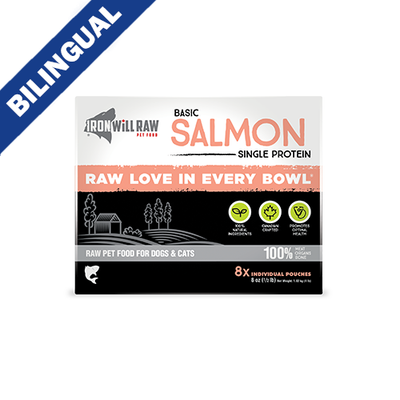 Iron Will Raw® Basic Salmon Frozen Raw Pet Food for Dogs & Cats 4lb