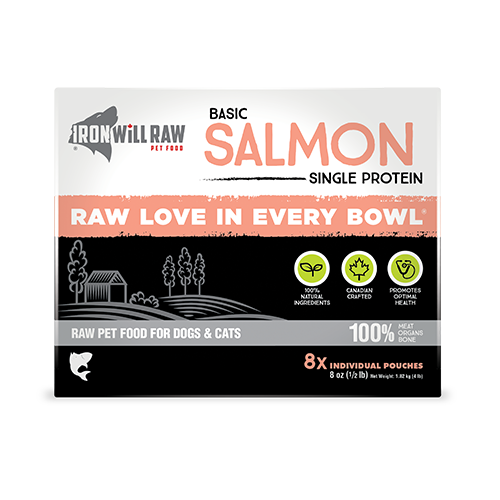 Iron Will Raw® Basic Salmon Frozen Raw Pet Food for Dogs & Cats 4lb