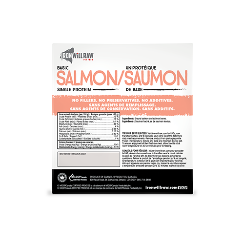 Iron Will Raw® Basic Salmon Frozen Raw Pet Food for Dogs & Cats 4lb