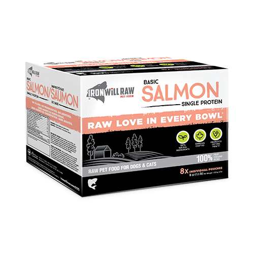 Iron Will Raw® Basic Salmon Frozen Raw Pet Food for Dogs & Cats 4lb