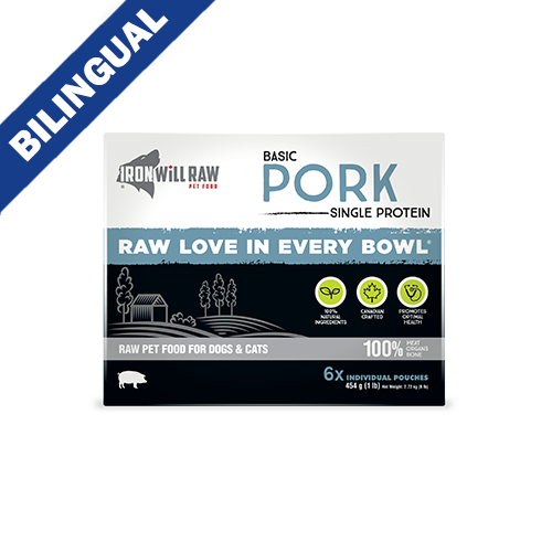 Iron Will Raw® Basic Pork Frozen Raw Pet Food for Dogs & Cats 6lb
