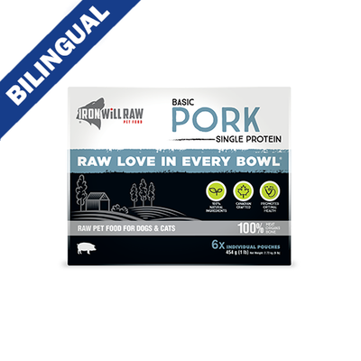 Iron Will Raw® Basic Pork Frozen Raw Pet Food for Dogs & Cats 6lb