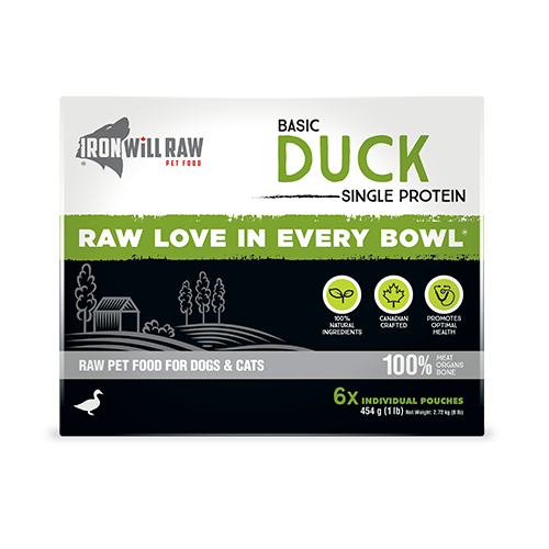 Iron Will Raw® Basic Duck Frozen Raw Pet Food for Dogs & Cats 6lb