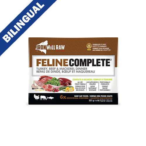 Iron Will Raw® Feline Complete™ Turkey, Beef & Mackerel Dinner Frozen Cat Food 3lb