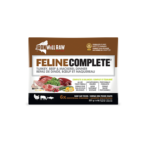 Iron Will Raw® Feline Complete™ Turkey, Beef & Mackerel Dinner Frozen Cat Food 3lb