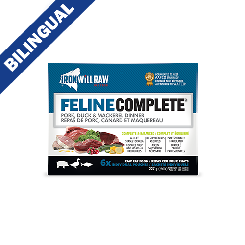 Iron Will Raw® Feline Complete™ Pork, Duck & Mackerel Dinner Frozen Cat Food 3lb