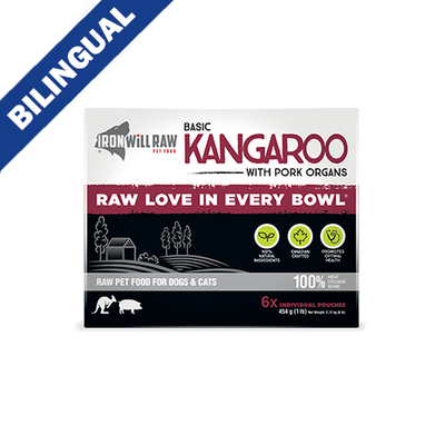 Iron Will Raw® Basic Kangaroo Frozen Raw Pet Food for Dogs & Cats 6lb