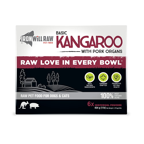 Iron Will Raw® Basic Kangaroo Frozen Raw Pet Food for Dogs & Cats 6lb