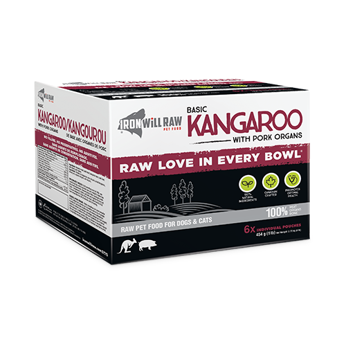 Iron Will Raw® Basic Kangaroo Frozen Raw Pet Food for Dogs & Cats 6lb