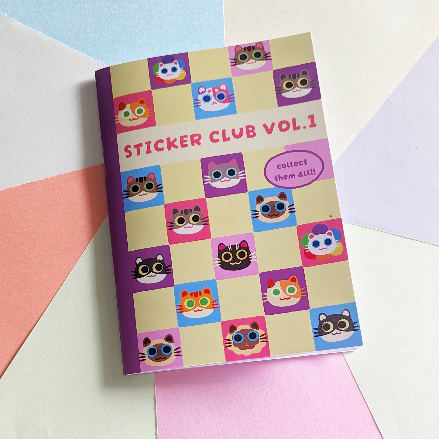 Reuseable Sticker Book Pastel Cats