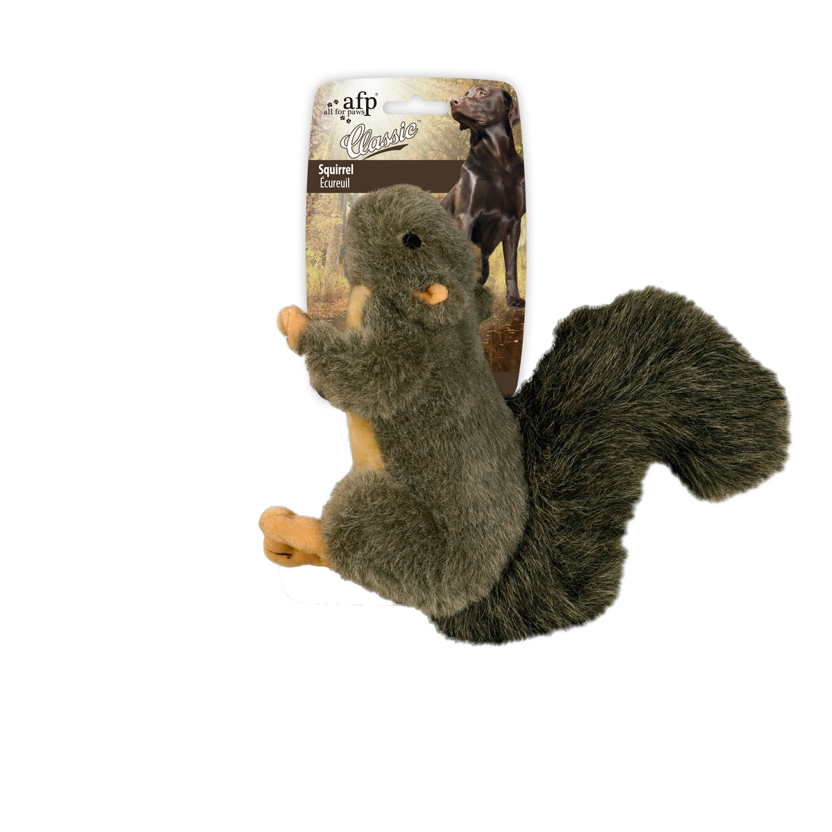 All For Paws Classic Squirrel plush dog toy
