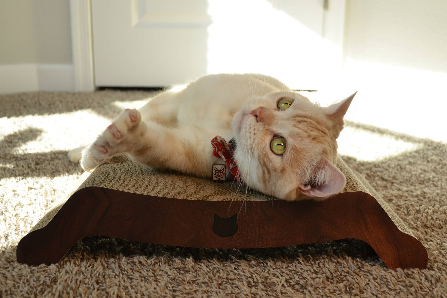 Premium Comfort Reversible Cat Bed (Dark Cherry)