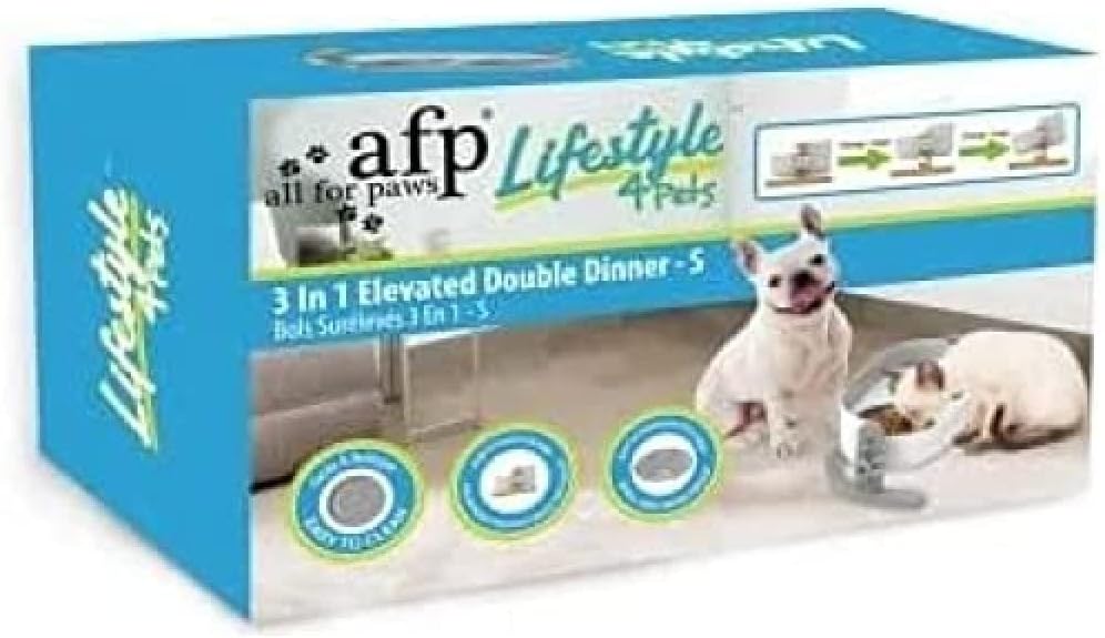 ALL FOR PAWS Lifestyle 4 Pets 3n1 Elevated Double Dinner