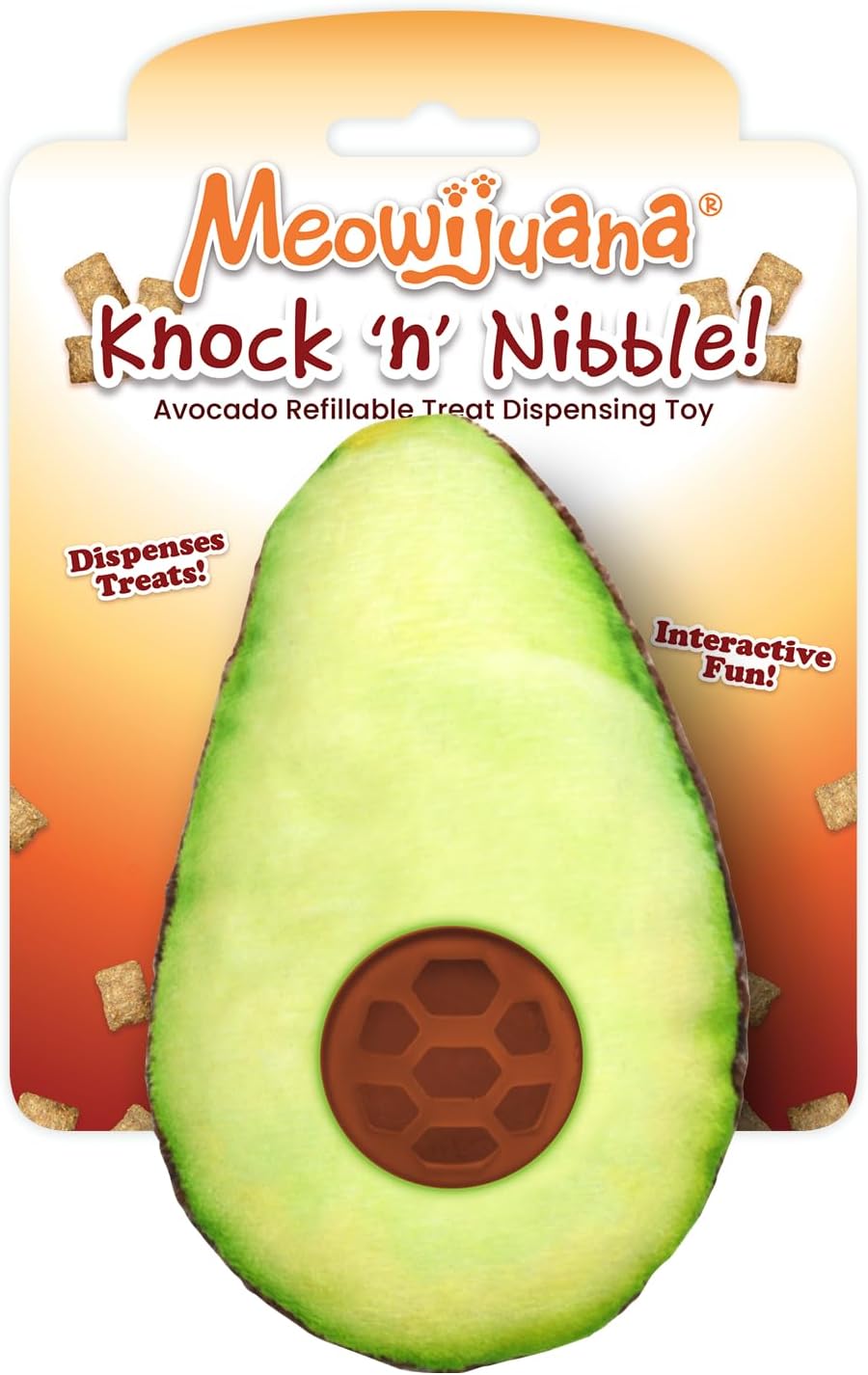 Meowijuana Knock n Nibble Treat Dispenser Avocado