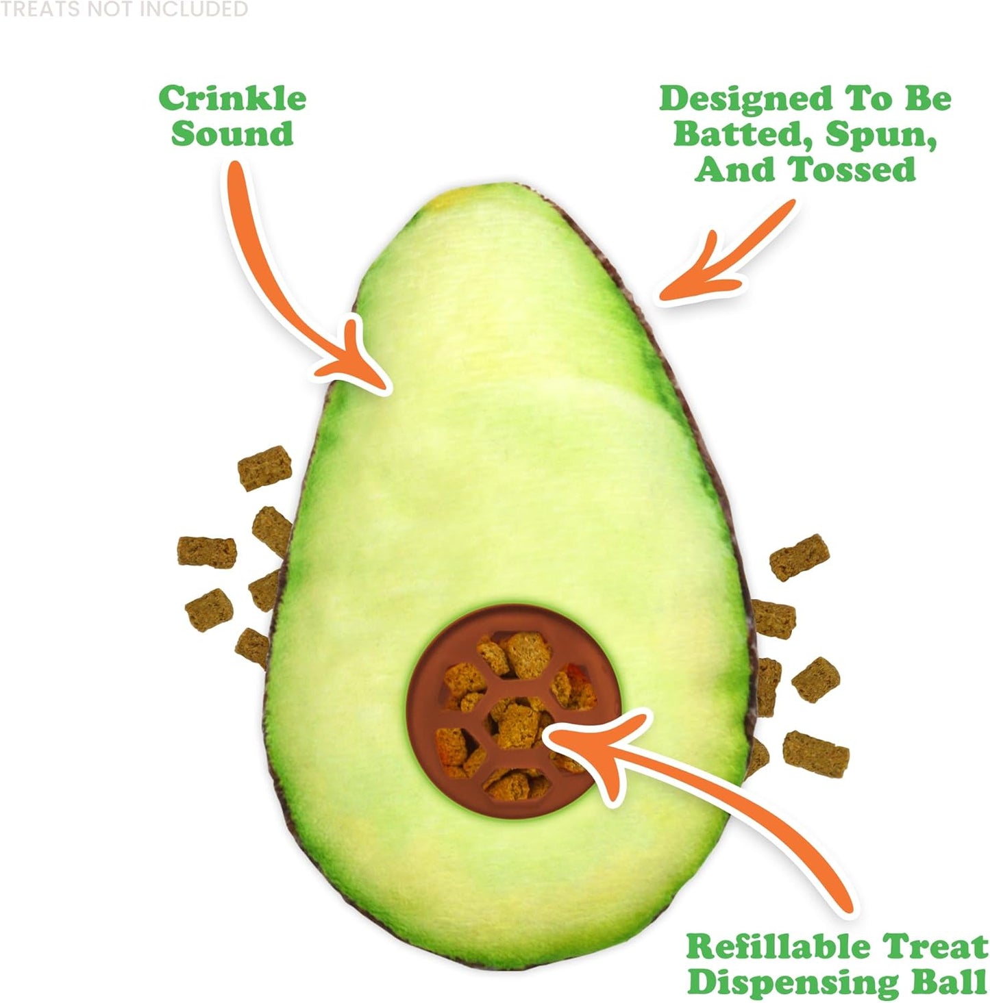 Meowijuana Knock n Nibble Treat Dispenser Avocado