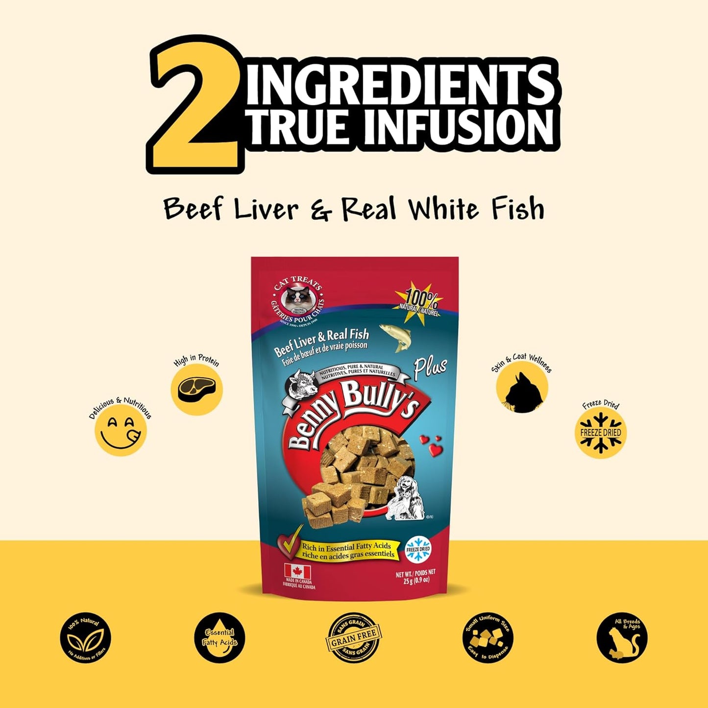 Benny Bully's Beef Liver Chops Plus Fish Cat 25g