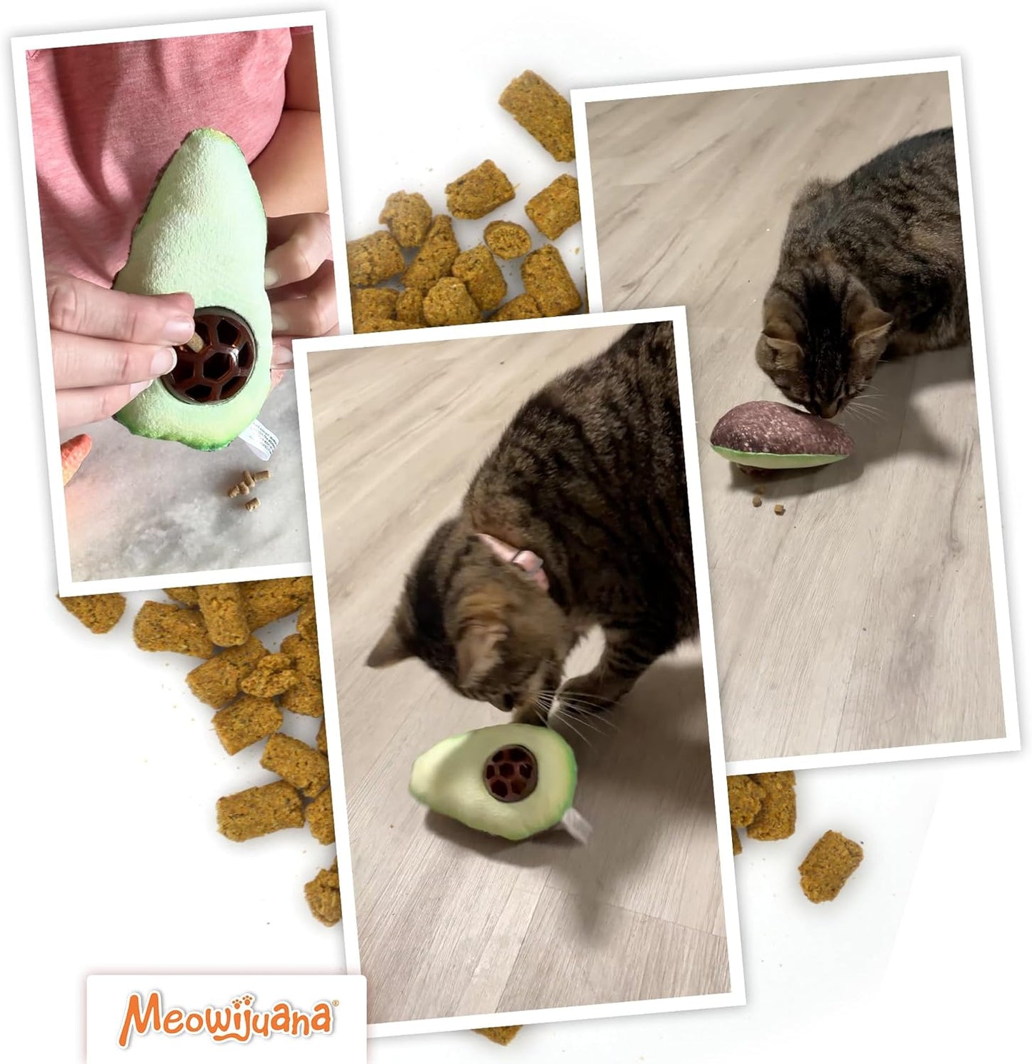 Meowijuana Knock n Nibble Treat Dispenser Avocado