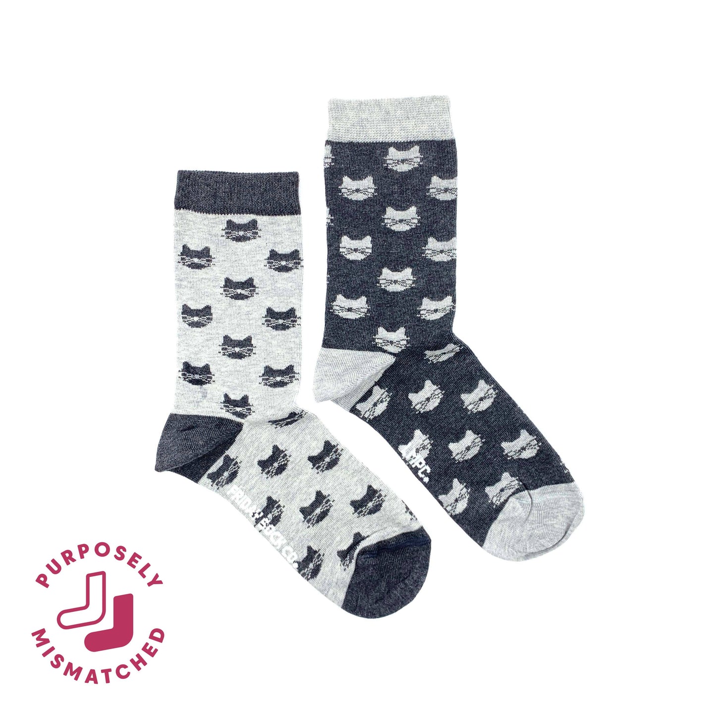 Women’s Inverted Grey Cat Socks