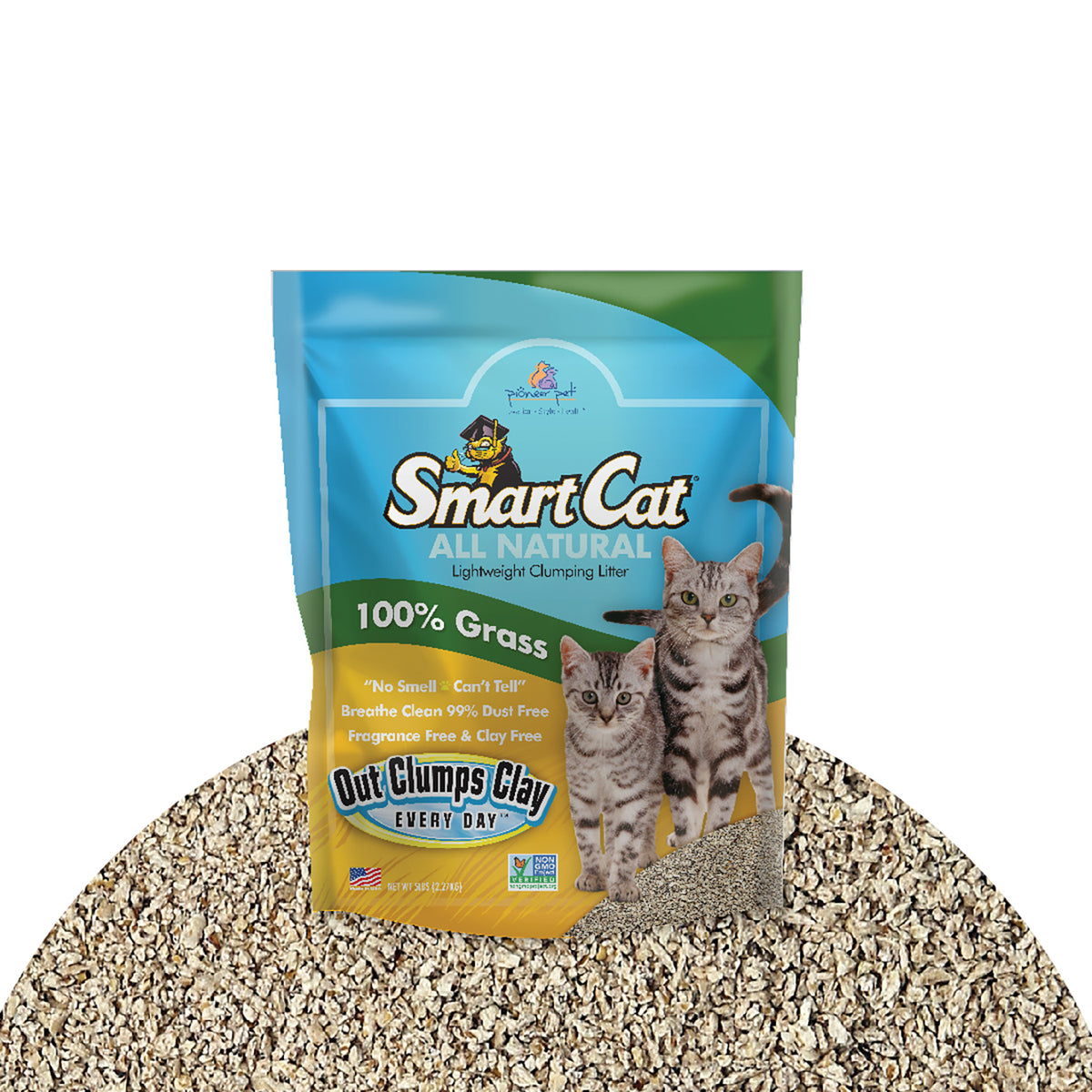SmartCat All Natural Clumping Grass Litter 5 lb bag