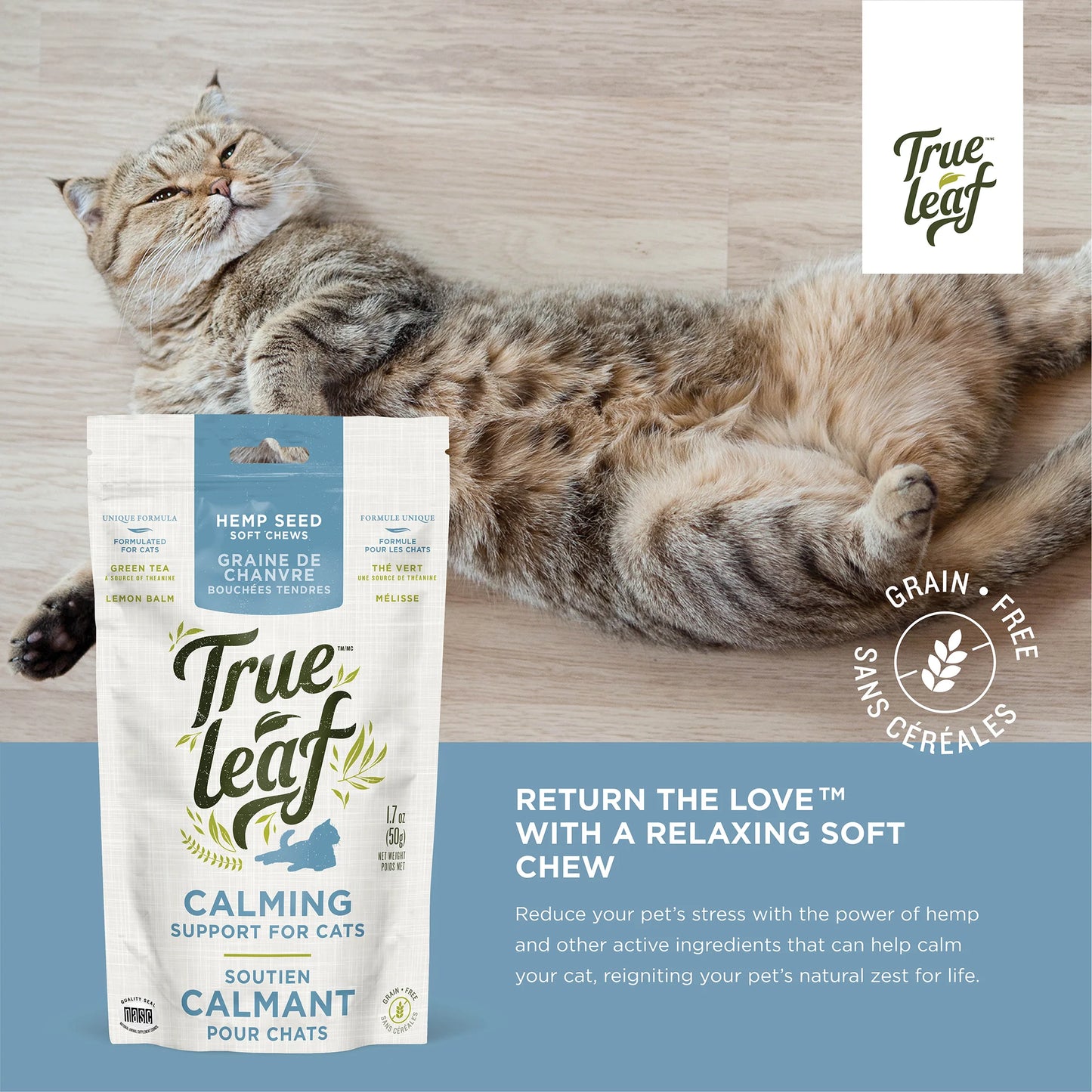 TRUE LEAF CALMING SUPPORT CHEWS FOR CATS 50GM