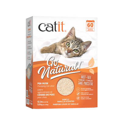 Catit Go Natural! Pea Husk Clumping Cat Litter - Vanilla - 5.6 kg (12.3 lbs) Box