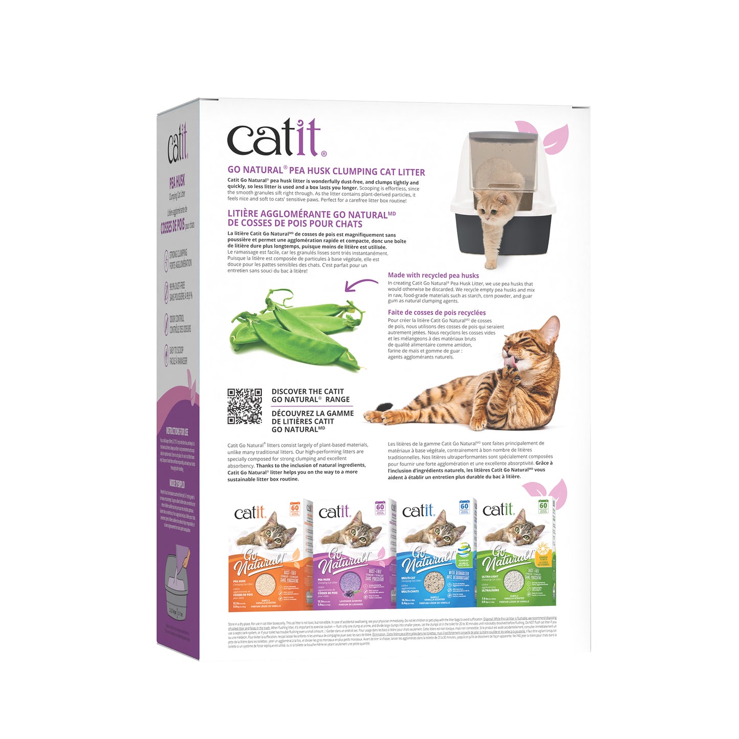 Catit Go Natural! Pea Husk Clumping Cat Litter - Lavender - 5.6 kg (12.3 lbs) Box