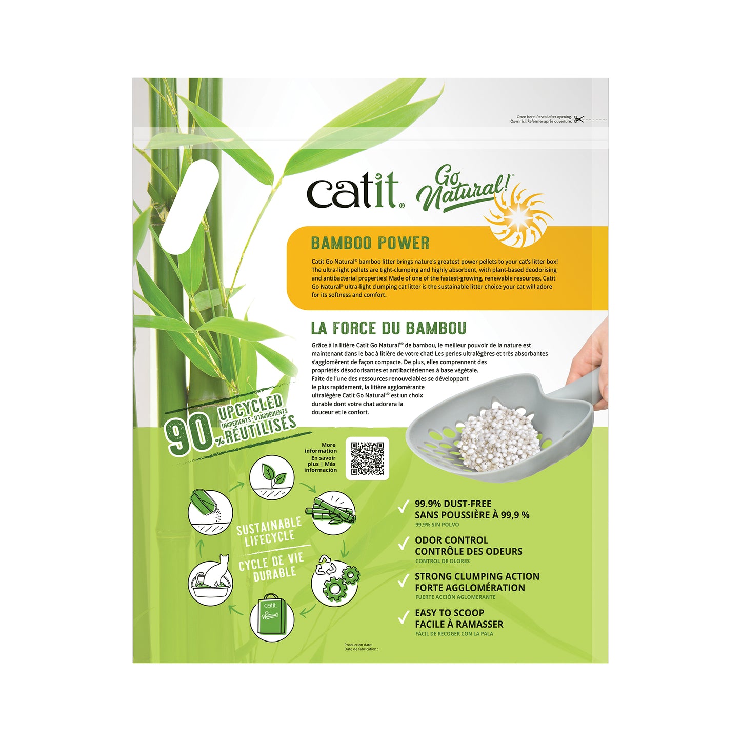 Catit Go Natural! Ultra-Light Clumping Cat Litter - Vanilla - 1.4 kg (3 lbs) Bag