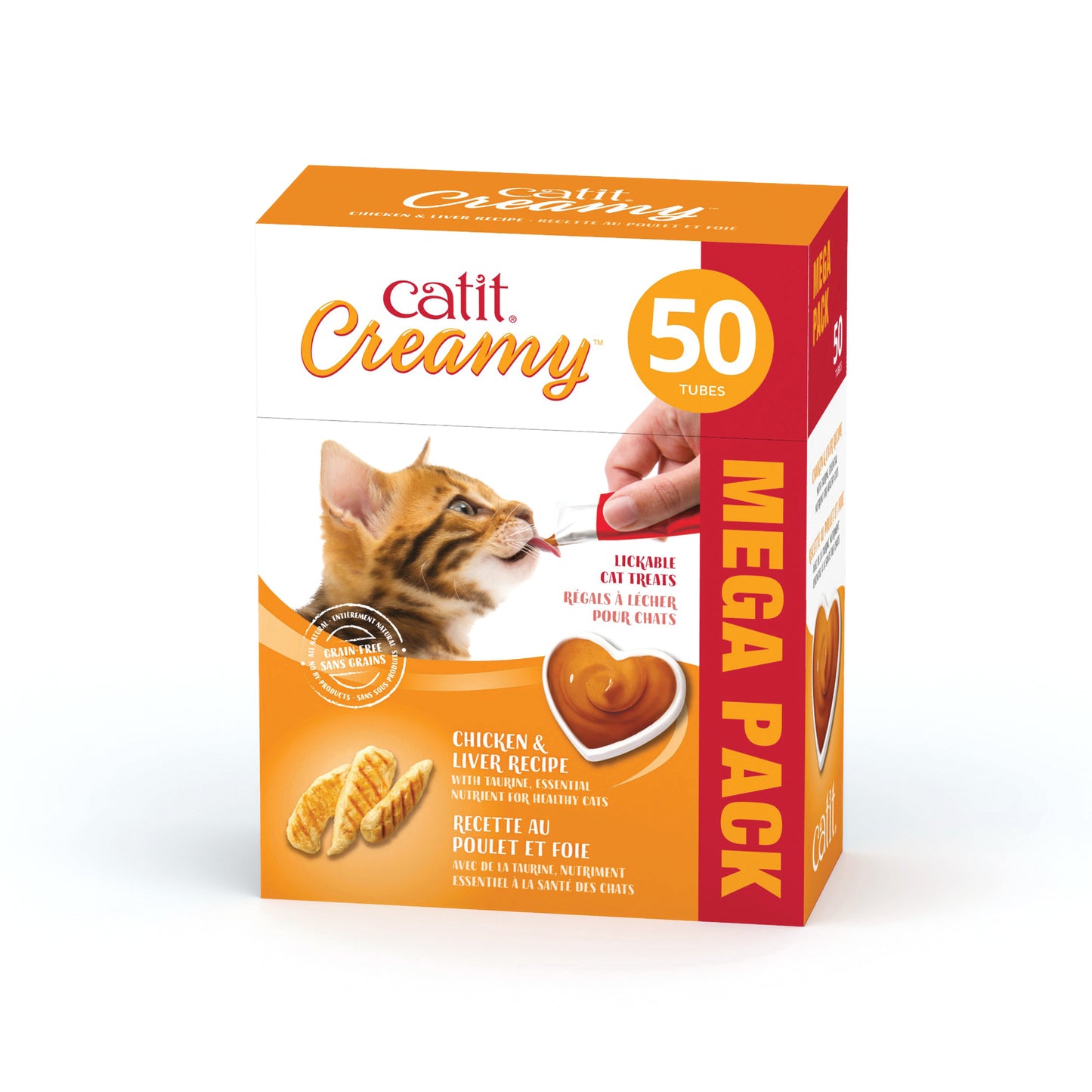 Catit Creamy Lickable Cat Treat - Chicken & Liver Flavour - 50 pack