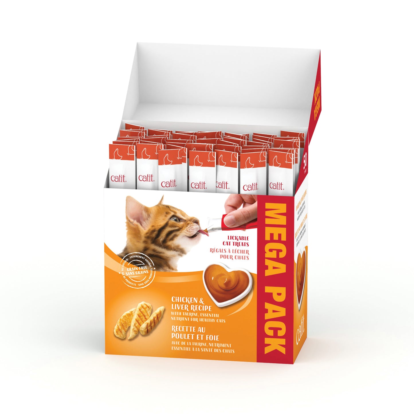 Catit Creamy Lickable Cat Treat - Chicken & Liver Flavour - 50 pack