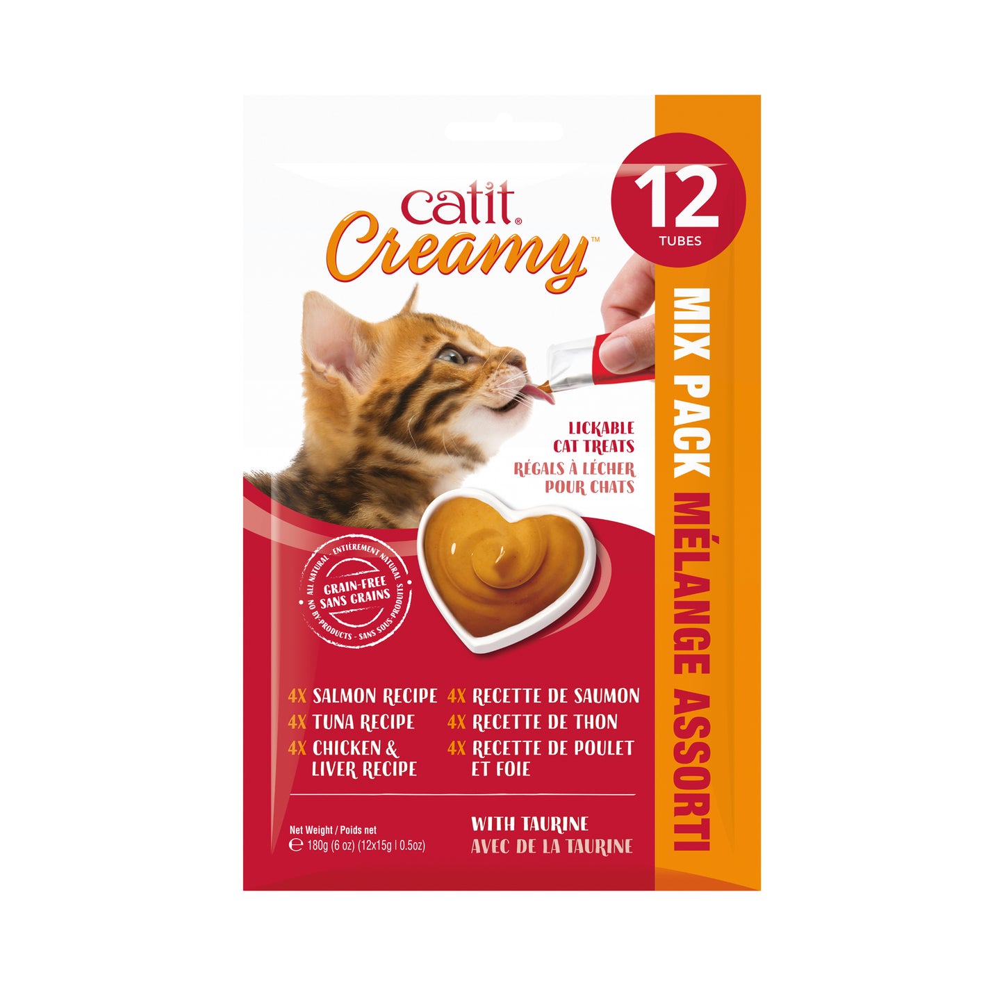 Catit Creamy Lickable Cat Treat - Assorted Multipack - 12 pack