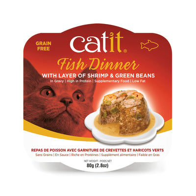 Catit Fish Dinner with Shrimp & Green Beans - 80 g (2.8 oz)