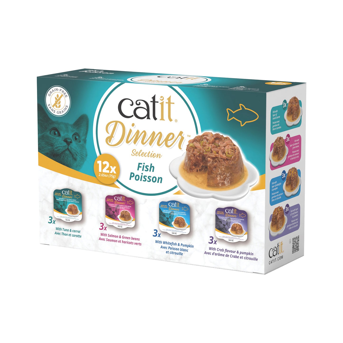 Catit Dinner - Fish Multipack - 12 x 75g (2.65 oz)