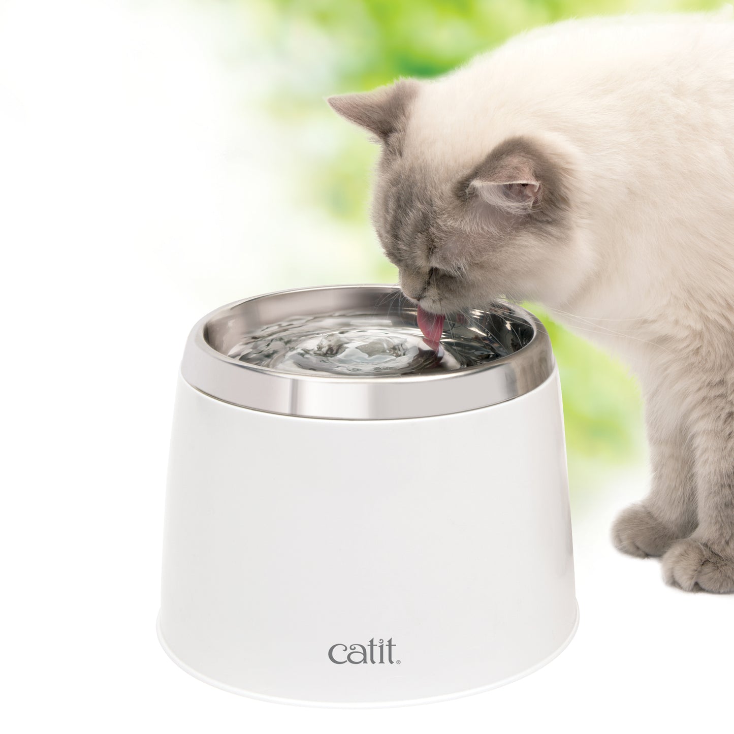 Catit Stainless Steel Top Drinking Fountain - 2 L (64 fl oz)