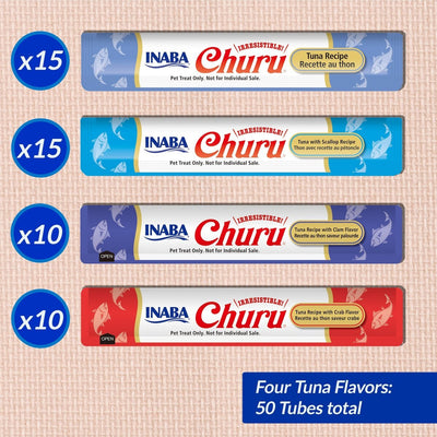 Churu Purees Tuna & Seafood Variety Jar (50 Tubes)