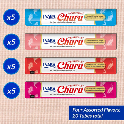 Churu Purees Tuna & Seafood Variety Pack (20 Tubes)