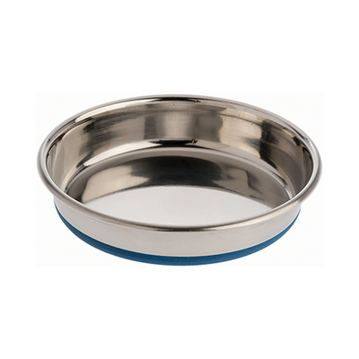 PREMIUM RUBBER-BONDED STAINLESS STEEL CAT DISH