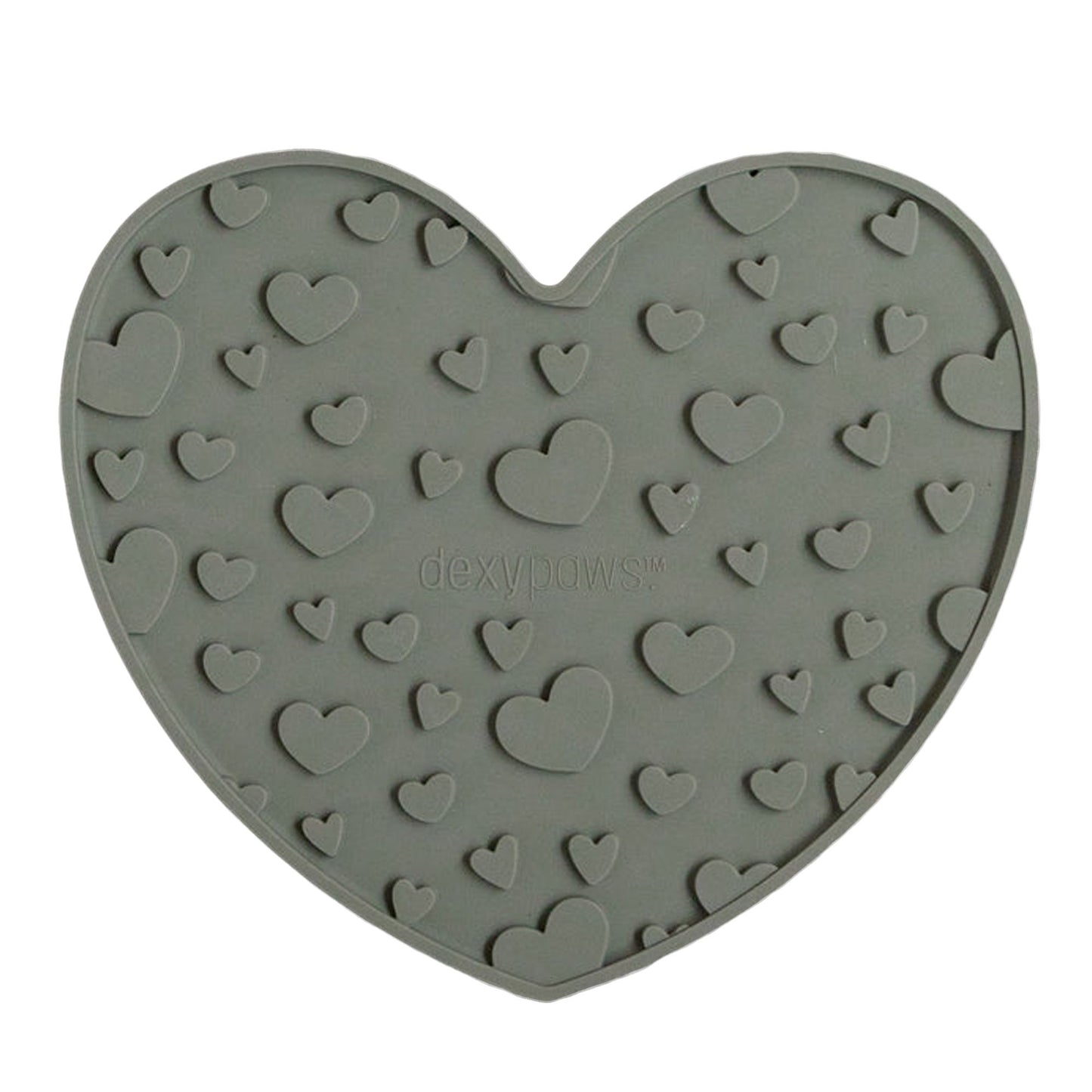Dexypaws Dexter Approved Heart Enrichment Licking Mat, Khaki Green Cat Dog 1pc