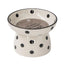 Dexypaws Raised Ceramic Cat Bowl, White and Black Dots Cat 8.7oz 1pc