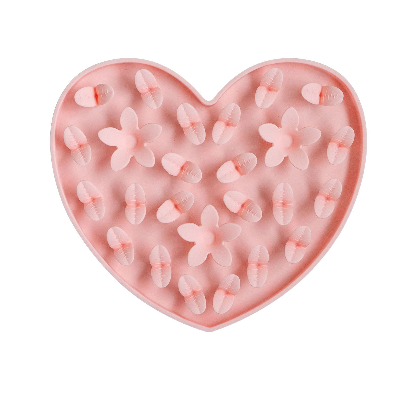 Dexypaws Silicone Snuffle Mat "Hide + Seek" Heart, Pink