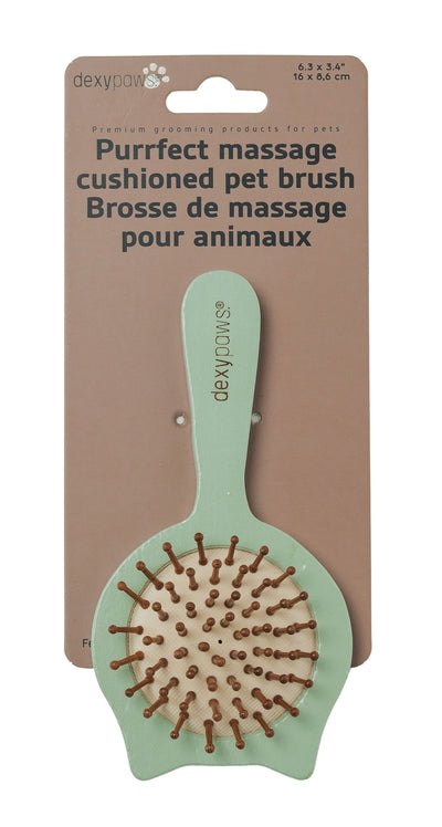 Dexypaws Purrfect Massage Cat Shaped Cushioned Brush For Pets