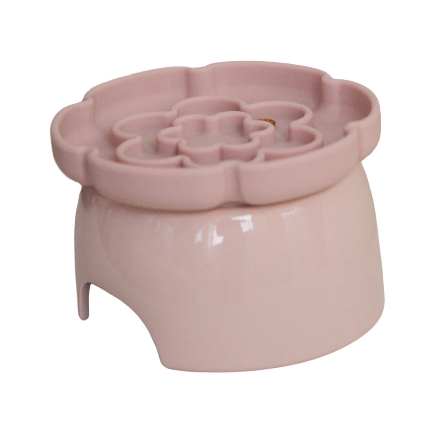 Dexypaws Raised Ceramic Cat Bowl with Slow Feeder, Flower, Blush Pink 7.75oz Cat 1pc