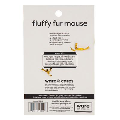 FLUFFY FUR MOUSE CAT TOY