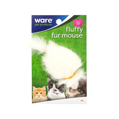 FLUFFY FUR MOUSE CAT TOY
