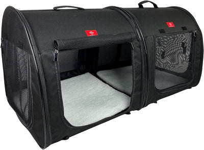 Folding Fabric Portable Double Kennel