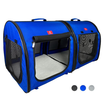 Folding Fabric Portable Double Kennel