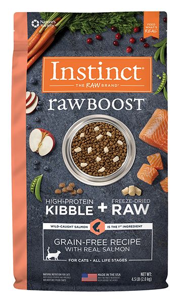 Raw Boost Grain Free Recipe with Real Salmon Dry Cat Food 4.5lb