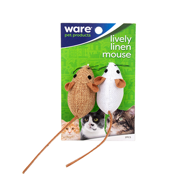 LIVELY LINEN MICE CAT TOY (2 PACK)
